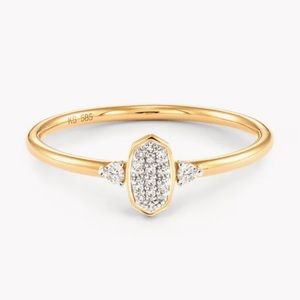 🌸KENDRA SCOTT MARISA BAND RING - 14K GOLD/WHITE DIAMOND - SIZE 9